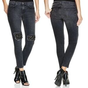 Current/Elliott Stiletto Jeans Nighthouse with Embellishment Size 29 Goth Grunge